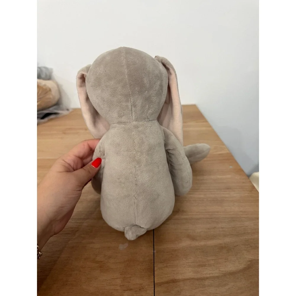Miniso Life Plush Bunny Grey Stuffed Animal Blue Polka Dot Bowtie 17 Inch Toy